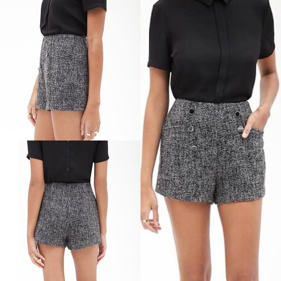 Forever 21 Grey Tweed Shorts NEVER WORN - Picture 2 of 5